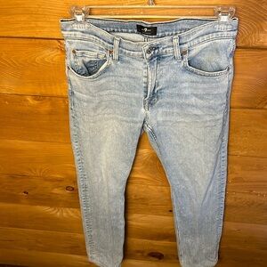 For All‎ 7 Mankind Women’s straight leg jeans 31x28 light wash denim streetwear